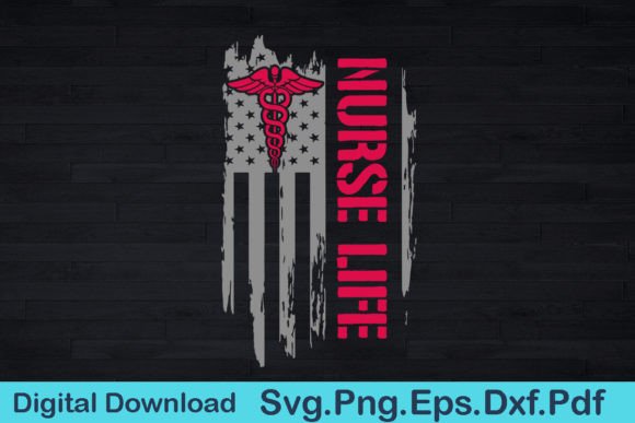 American USA Flag Nurse SVG T-Shirt Gift