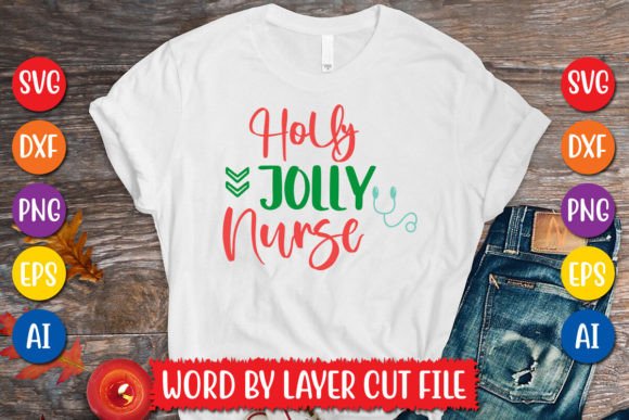 Holly Jolly Nurse SVG Design