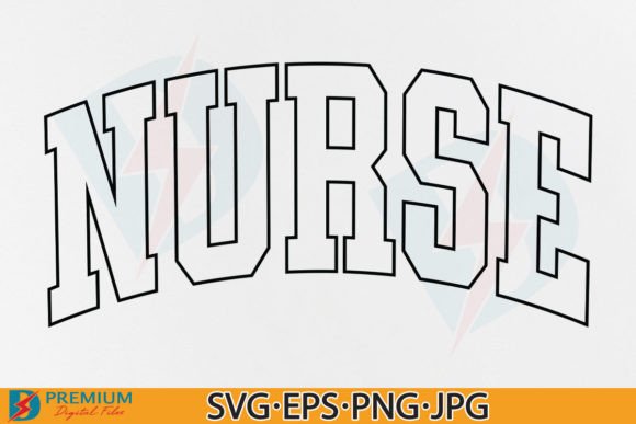 Nurse SVG, Varsity Nurse Gift PNG Design